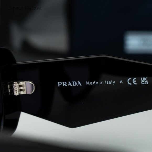 BRAND NEW Prada PR17WS 16K40J Black Violet Rectangle Unisex Sunglasses - Picture 7 of 8